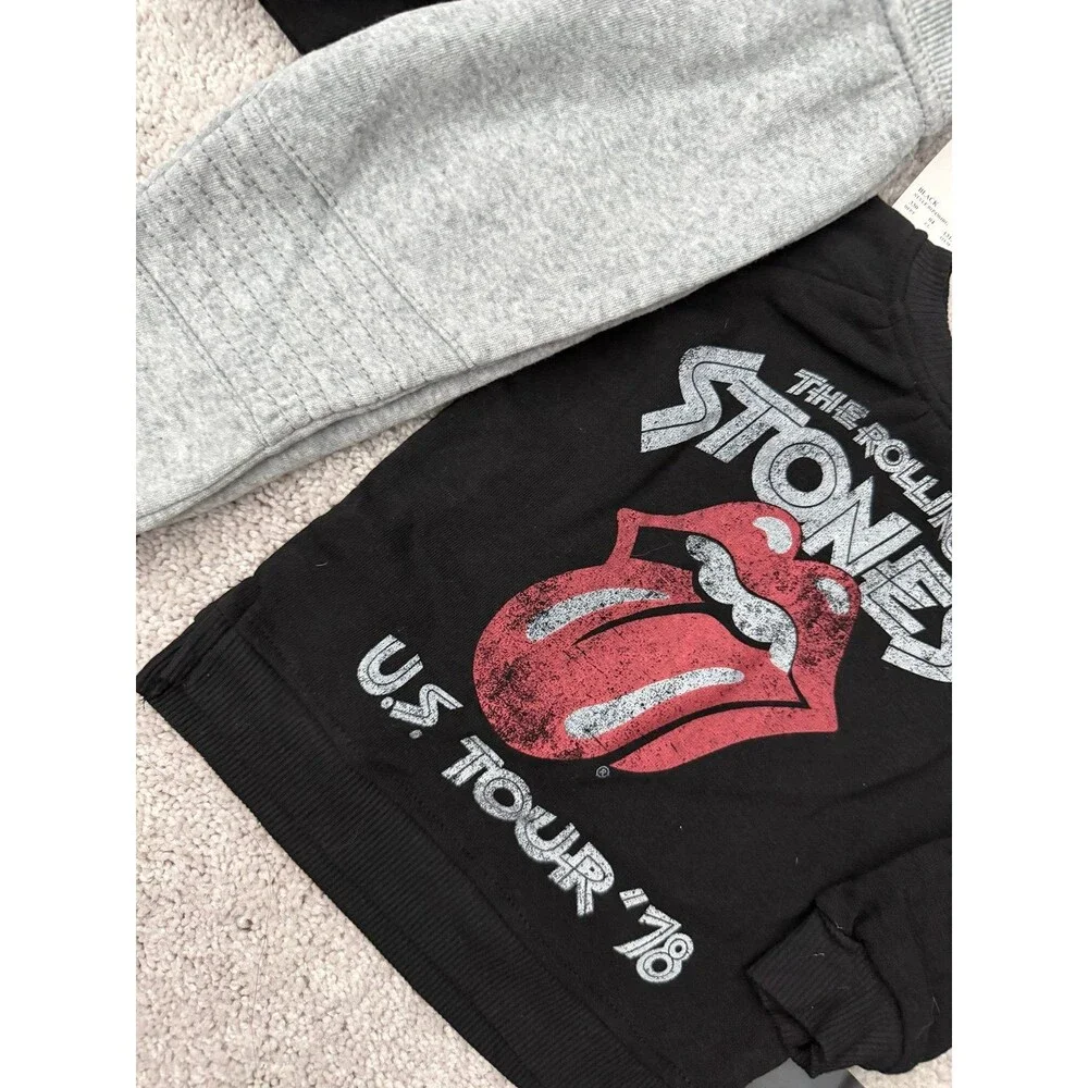 NEW Rolling Stones Set Size 18 Months US Tour Jersey Pullover & Gray Sweat Pants